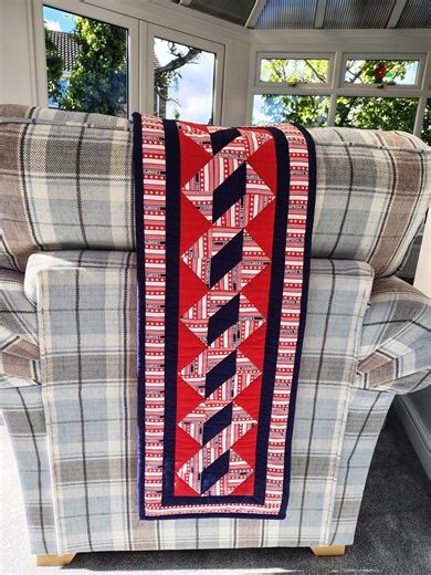 Quilted Table Runner, Red White & Blue, Patriotic Colours, 37ins X 12.5ins, Independence Day, Handmade, Washable - Etsy
