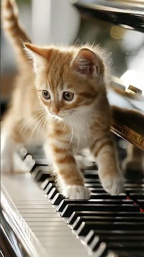 ✨ Kitten's Piano Playtime! 🎹 #cat #catvideos #kitten #cute