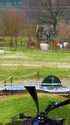 Jetson ONE - First Production Personal Air Vehicle Demo Flight #jetson #eVTOL #Aviation #personalflight #insta360 #viral_video #fyp