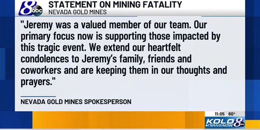 Miner killed in Eureka County