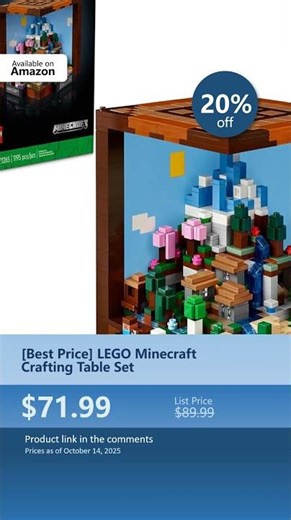 [Best Price] LEGO Minecraft Crafting Table Set