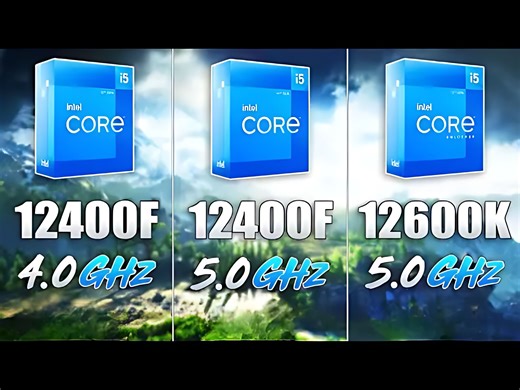 intel i5 12400F 默频 vs i5 12400F 超频 vs i5 12600K 超频 测试CPU热门游戏性能帧数表现对比