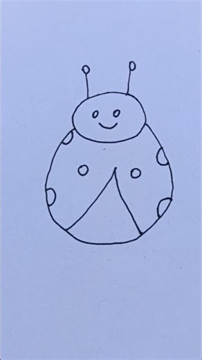 draw easy ladybug 🐞 drawing #drawing #ladybug #kids #cartoon #shorts