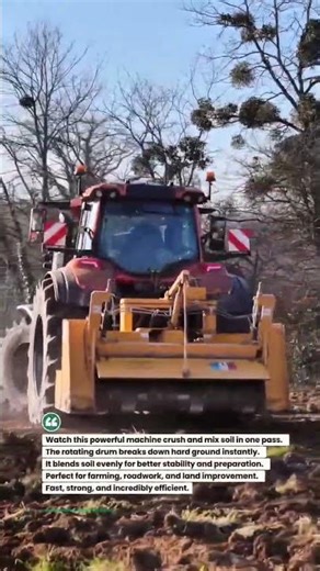 Soil Stabilizer Crushing Ground Fast! #farming #tractor #heavyequipment