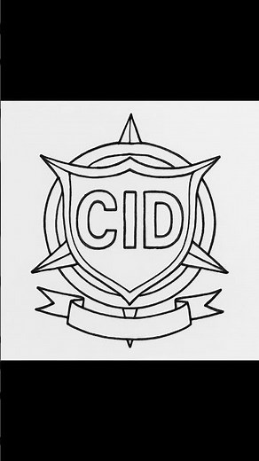 CID Logo Handmade Sketch | No Color No Shading | Simple Art for Beginners