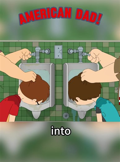 Steve was pushed into a urinal by the school bullies #americandad #cartoon #animation #fyp #tiktok