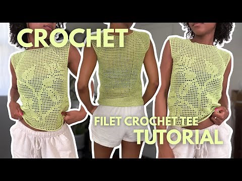 filet crochet top tutorial + pattern
