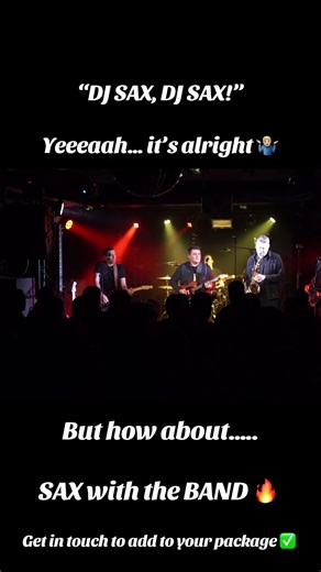 All everybody’s heard for many years now is “DJ sax, DJ sax, DJ sax, DJ sax” And yeah… it’s alright! But come on…. Sax with the BAND baby! 🔥 Check out this blistering sax solo with a tight AF band 🤘🏻 Get in touch to add on to your package 📞 #weddingmusic #weddingband #sax #superstition #livemusic