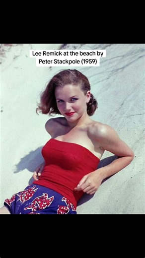 Lee Remick at the beach by Peter Stackpole (1959) #trending #celebrity #hollywood #history #leeremick