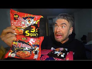 THE 3X SPICY NUCLEAR FIRE NOODLES CHALLENGE (BULDAK 3x SPICY RAMEN NOODLES) Joel Hansen