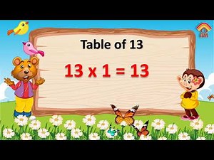 Learn Multiplication Table of 13 x 1 = 13 | 13 Times Tables Practice | Table of 13 | Table Thirteen