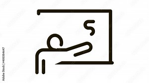 Speech Lesson Icon Animation. black Speech Lesson animated icon on white background