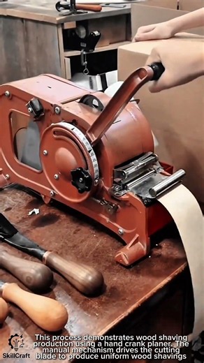 Shaving Wood Production Work Tool with Hand Crank Planer #worktool