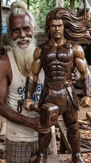 God of Thunder (Mosaic Style) - Amazing Coconut Shell Art #shorts #goldenhands