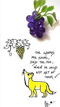 how to draw fox & grapes #easydrawing #kids ‪@Priyas-Archi_Art_Works‬ #today #drawing #youtube