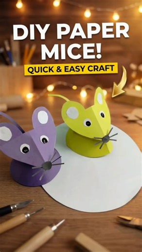 Paper Mouse Craft 🐭 | Easy DIY for Kids #shorts #papercraft #diycrafts