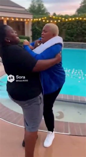 She Got PUSHED Into The Pool 😂 #shorts #pool #funny