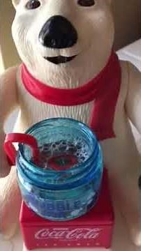 Vintage Coca Cola Bubble Blowing Polar Bear Ornament Figure