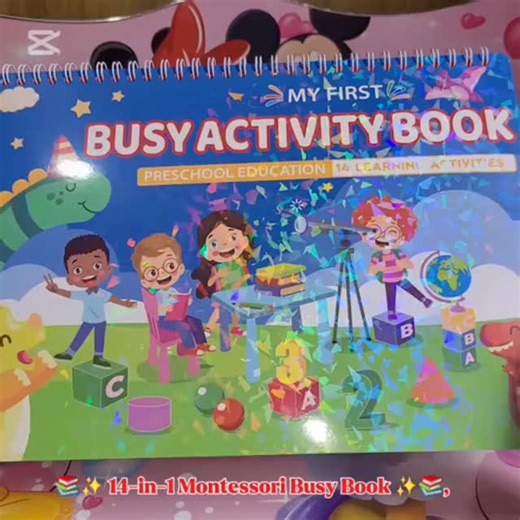 The Happy Hive TT on Instagram: "📚✨ *14-in-1 Montessori Busy Book* ✨📚 Packed with fun & learning, this book helps your little one explore and grow through hands-on activities and colorful themes! 🌈✍🏽 💰 Price: $275 - Free Nationwide Delivery! 🎓 *Learning Activities Include:* 🔤 My Alphabet 🎨 Colours 🐾 Animals 🚗 Vehicles 🍎 Food & Drinks 🌦️ Weather & Seasons 📅 Months 🔢 Numbers 1–10 🔷 Shapes 🐠 Sea Animals ↔️ Opposites 😊 Emotions 🧍 Body Parts 🗓️ Days of the Week Size: 28cm x 20cm Pe