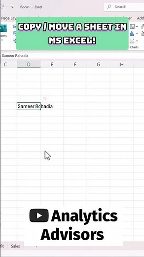 How to Copy / Move Sheets Like a Pro in MS Excel! #shorts