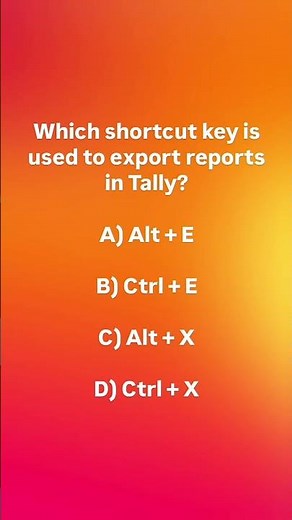 Tally Shortcut Keys: Which key exports reports in Tally ERP 9 & TallyPrime?