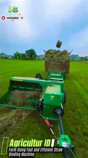 Farm Using Fast and Efficient Straw Binding Machine #agriculture