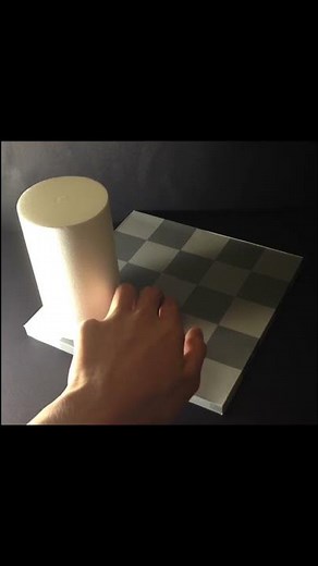 Checkerboard shadow optical illusion