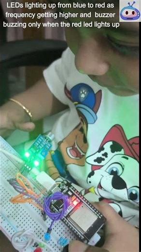 Voice Reactive LED Project 🎤 | Sound Sensor + ESP32 + Buzzer | DIY Electronics #shorts #soundsensor