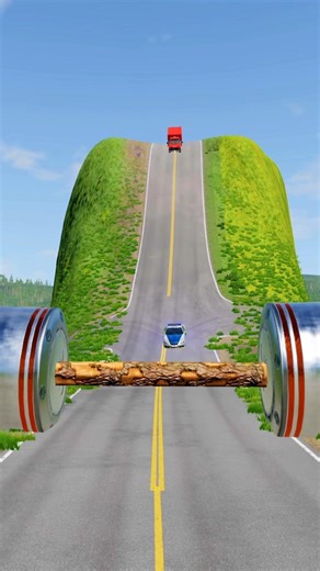beamNG Drive crashes | log trap vs car part 247 #beamngdrive #beamng #youtubeshorts #shorts