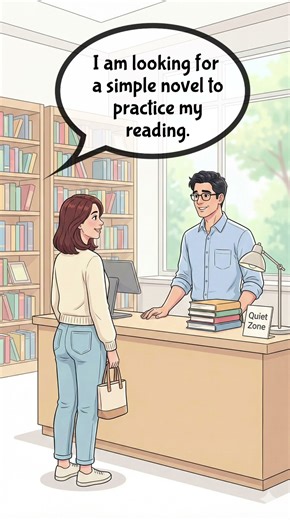 English Conversation Practice: At the Library 📚 (Easy Daily English) #englishlearning #kozyenglish