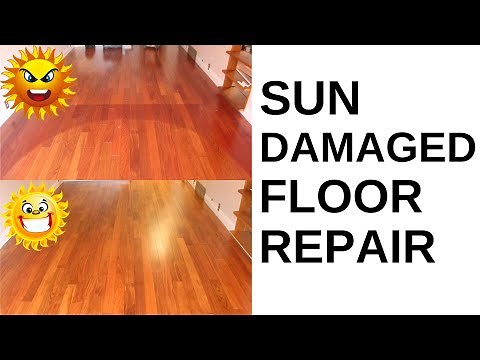 Sun Damaged Hardwood Floor Repair - Brazilian Cherry (easily correctable, check it out) (Ep#33)