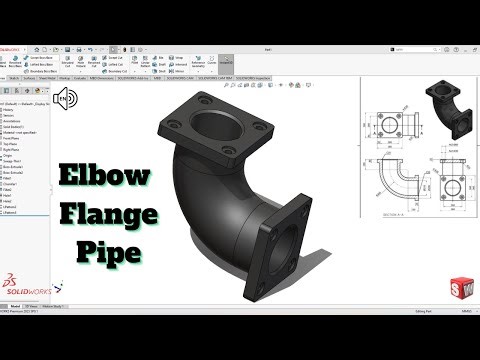 Elbow Flange Pipe SolidWorks Tutorial! Exercise 161 for beginners