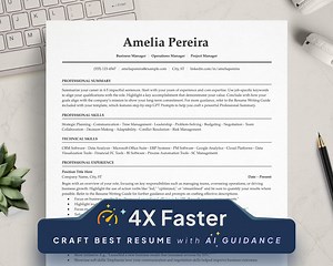 ATS Resume Template: Modern CV for Google Docs, Word, Pages - Etsy