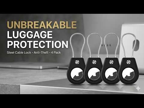 Never Lose Your Stuff Again! 🔒 AirTag Holder 4 Pack (Anti-Theft Steel Cable Review)