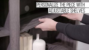 Walker Edison Furniture Company 70 in. Barnwood MDF TV Stand with Adjustable Shelves (Max TV Size 80 in.) HD70CSPBW