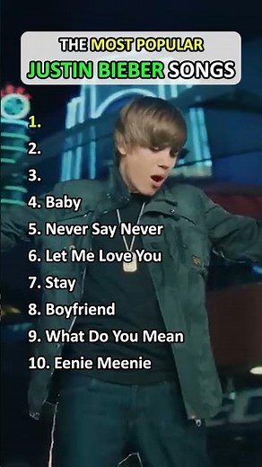 Top 10 Most Popular Justin Bieber Songs!