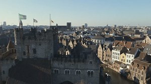 Panning Right Past Gravensteen Castle Canal Stock Footage Video (100% Royalty-free) 1103381011 | Shutterstock