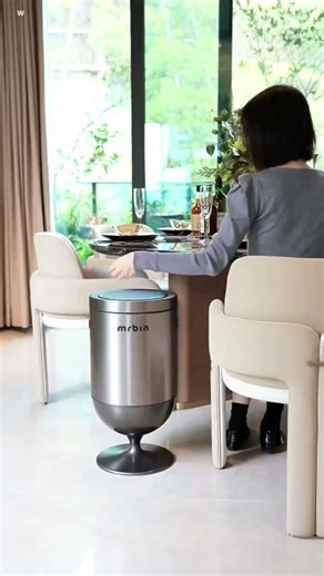 麦桶桶（Mr.Bin）轻奢感应垃圾桶智能酒杯客厅厨房高脚免弯腰意式高颜值乔迁之喜 【空间大推荐20L】感应款丨 朗姆甜白 20L 赠月度垃圾袋