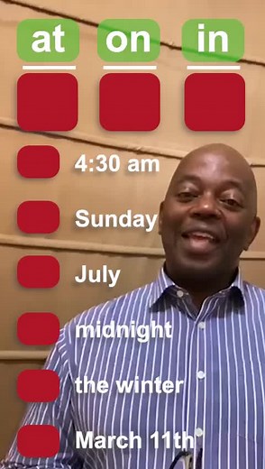 At / on / in #english #learn