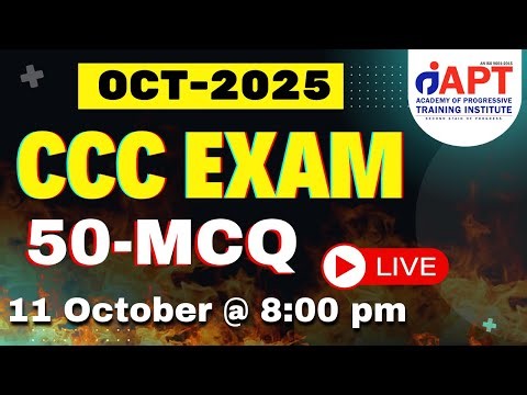 65th LIVE Q&A | CCC Govt Exam–50 Most Repeated Questions with Explanation | #aptinstitute