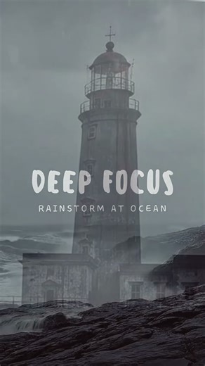 Rainstorm at the Lighthouse 🌧️ Rain + Waves
