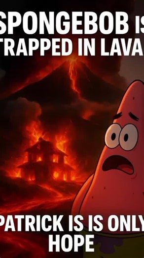 ultraverse.motion2 on Instagram: "SpongeBob wakes up to a nightmare. 🌋🔥 A volcano erupts outside his home, flooding Bikini Bottom with molten lava. Trapped inside his burning house, he makes one desperate call… 📞💔. #fyp #paravoce #shorts #spongebob #spongebobstory"