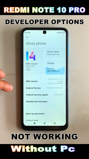 REDMI NOTE 10 PRO MIUI 14 DEVELOPER OPTION HIDDEN SETTING TO ENABLE🔥DEVELOPER OPTIONS REDMI NOTE 10