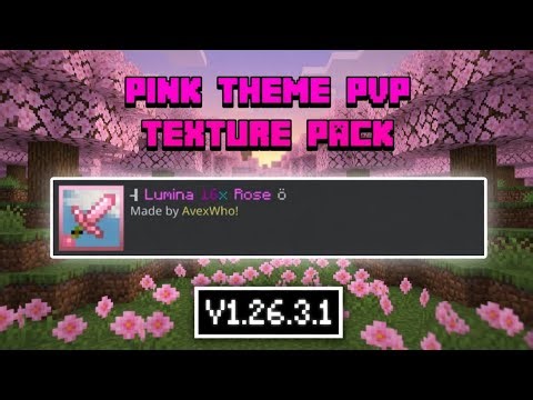Lumina 16x Texture Pack 1.21+ | Pink Theme Best PvP Texture Pack for mcpe 🤩