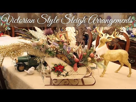 How To Make Beautiful Sleigh Centerpiece Arrangements For Christmas!!