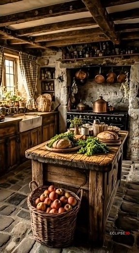 This Rustic Cottage Kitchen Feels Like a Fairytale 🥖🍎