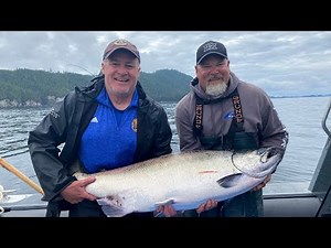 The Landing of a Record 62 pound Alaskan King Salmon -- Area Fisherman Tells Truth.