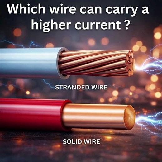 Which Wire Can Carry a Higher Current?comparison between stranded wire and solid wire, highlighting.