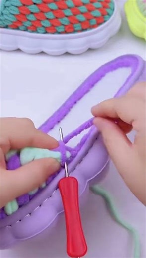 Hand knitting tutorial #Hand made DIY #Hooking shoes video tutorial #Hand knitting zero based teach