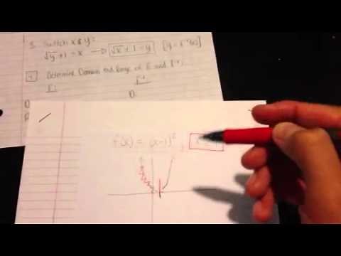 How to find the domain and range using inverse functions